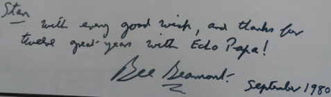 Roland 'Bee' Beaumont Signature