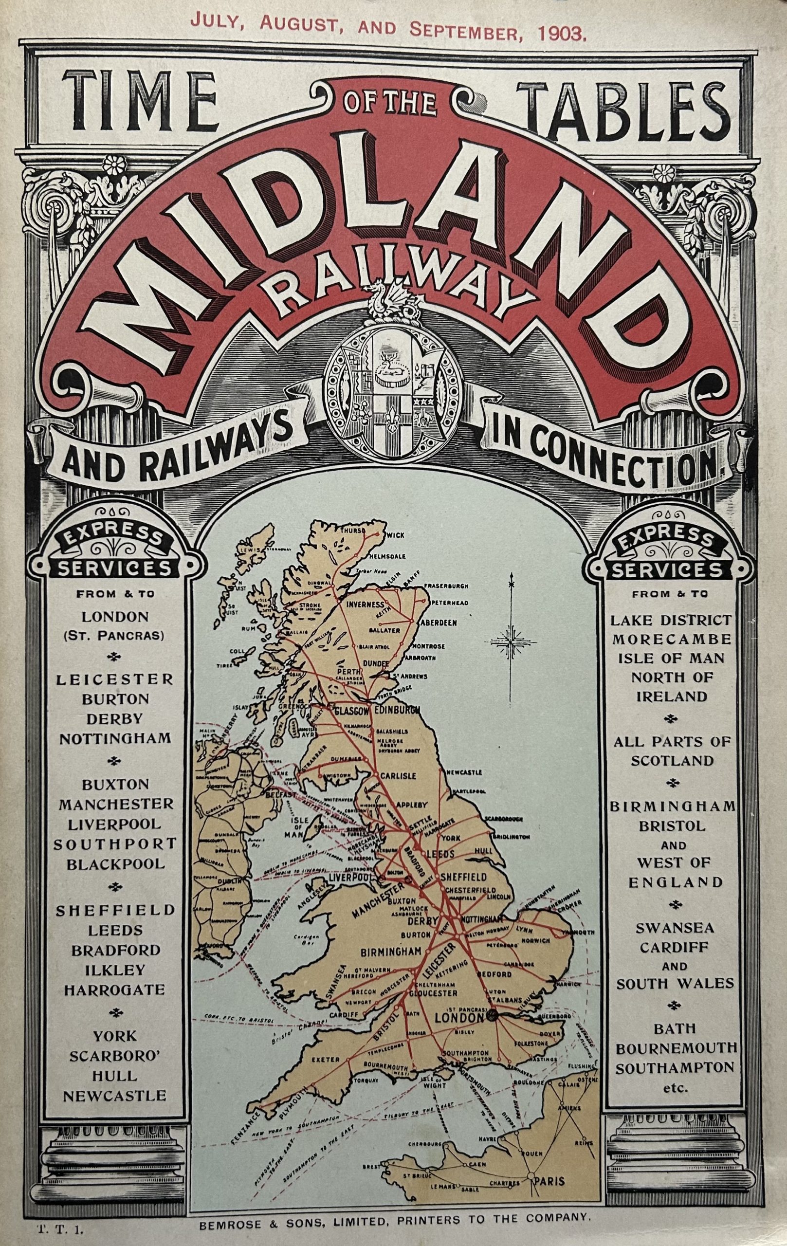 Timetables of the Midland Railway and Railways in Connection: July, August, and September 1903